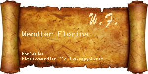 Wendler Florina névjegykártya