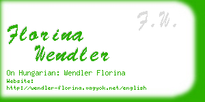 florina wendler business card